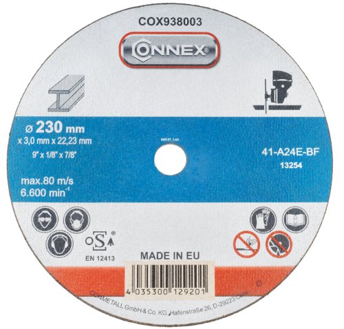 Connex COX938003 - Disco de desbaste (metal, diámetro de 230 mm, longitud de 3,0 mm)