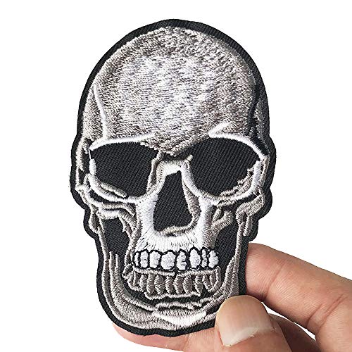 2 Pcs Cool Skull Delicate Embroidered Patches, Cute Embroidery Patches, Iron On Patches, Sew On Applique Patch,Cool Patches for Men, Women, Kids