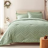 Anluoer Queen Comforter Set -Tufted Down Alternative Comforters with 2 Pillow Shams, Soft Boho Queen