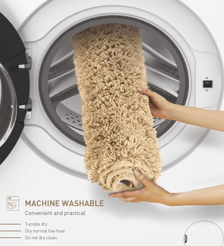 Image of Obsessions Ultra-Absorbent Quick-Dry Bath Mat | 1400 GSM Polyester | Soft, Non-Slip & Fast-Drying Bathroom Rug for Safety & Comfort | 40 x 60 cm | Dark Beige