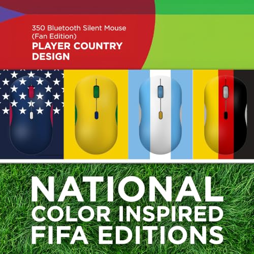 Image of Lenovo 350 Bluetooth Silent Mouse (Fan Edition), Wireless Ergonomic Ambidextrous Design, Bluetooth 5.3, Adjustable DPI up to 2400, 36 Month Battery Life, Recycled Materials, USA Flag