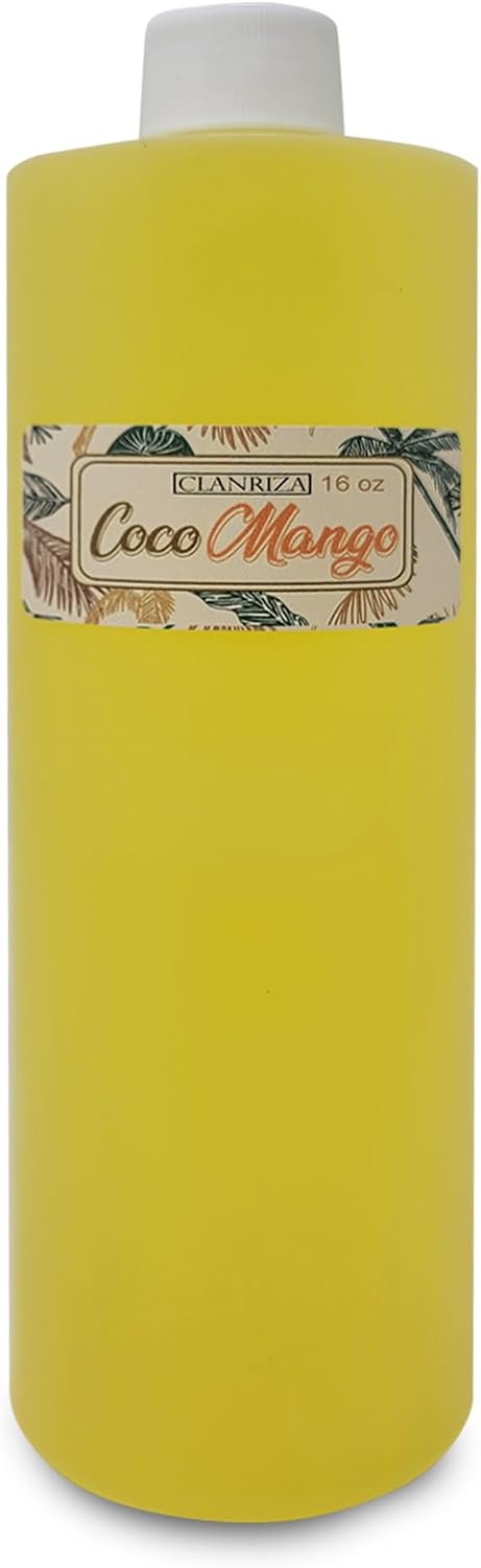 16 Fl Oz Coco Mango Fragrance Body Oil Essential Perfume Oil Uncut in Plastic Bottle - Long-Lasting Fragrance Oil, Soap Making, Candles, Lotion, Home Scents & Gifts