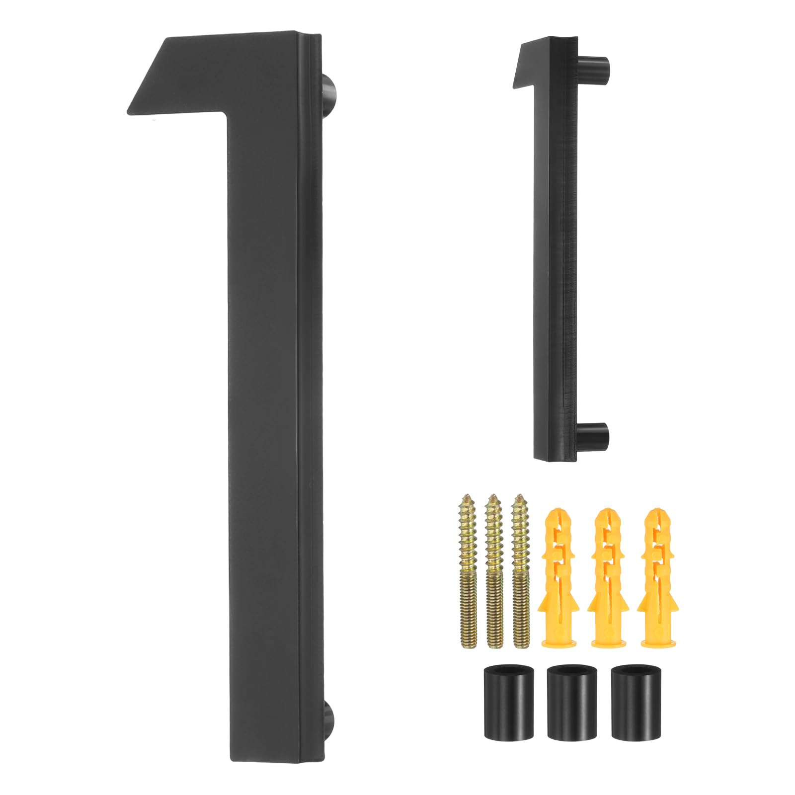 sourcing map Floating House Numbers, 5 Inch Acrylic Modern Address Number for Outside with Nails Kit for Home Street Office Mailbox Sign(Number 1, Black)