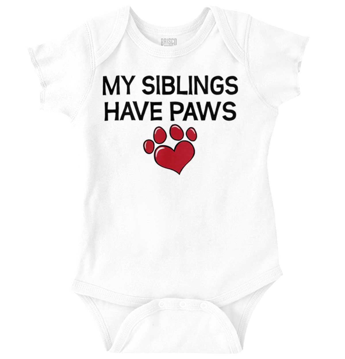 Brisco BrandsSiblings Have Paws Funny Animal Pet Baby Romper Boys or Girls