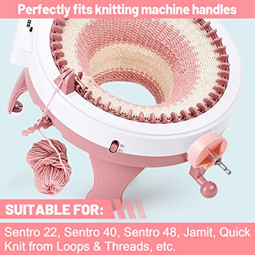 Knitting Machines Adapter - Circular Knotting Loom Crank Handle Adapter For Sentro 22 40 48 & Jamit, Needle Crochet Machine Drill Power Attachment With Hexagon Steel Bit For Quick Knit (Pink) #TOP2