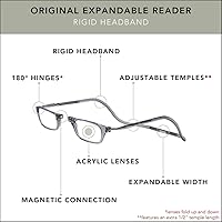 Vista 33 de Clic Lentes de lectura magnéticos para hombres o mujeres, lectores de computadora, originales expandibles (M-XL, negro, aumento de 1.75)