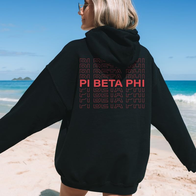 Pi Beta Phi Hoodie - Pi Phi Repeating Name Sweatshirt