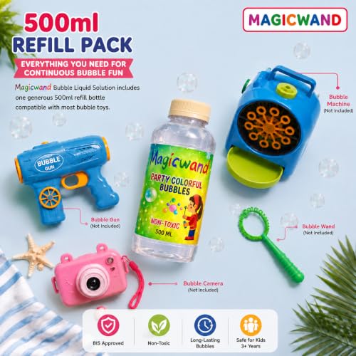 Image of Magicwand Bubble Gun Refill Liquid【1 Litre】【Made in India】【Please Do Not Add Water,Use As Delivered】