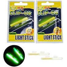 THKFISH Fishing Glow Sticks Rod Tip Glow Sticks Fishing Rod Floats Glow Sticks Fishing Rod Night Fishing Light Fishing Green Fluorescent Light 20pcs10bags #M #L #XL