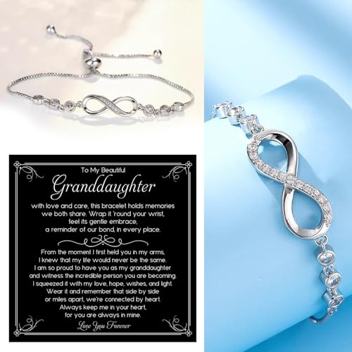 To My Granddaughter Bracelet From Grandparents With Heartfelt Message Card & Elegant Box, Granddaughter Gifts From Grandma, Great-Niece Birthday, Graduation, Christmas Bracelet From Grandpa/Grandma3