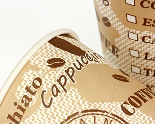 75 vasos de papel de café para llevar, vasos de papel, vasos de café con 200 ml de volumen y bonito aspecto. - Imagen 4