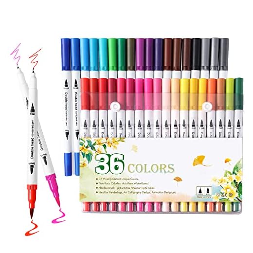 36 Colors Brush Pens Markers for Adult Coloring Books,Calligraphy Markers for Lettering,Dual Tip Brush Pens for Kids Drawing,Color Markers Fine Tip Pens for Art,Journal Planner,Doodle(36pcs)
