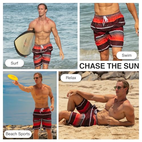 Image of Kanu Surf Men's Big Viper Extended Size Stripe Swim Trunk