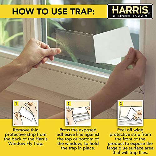 Harris Indoor Window Fly Strip, 12 Pack Sticky Traps Kills Flies #TOP3