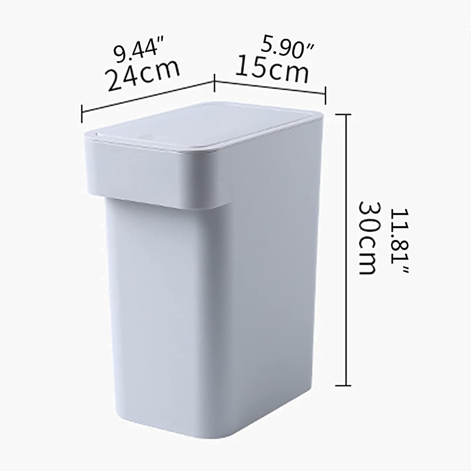 Cubo De La Basura Casa Cubo De Basura Clasificación Cuadrada Plástico Cesta para El Hogar Cubierto Papelera Reciclaje(A)