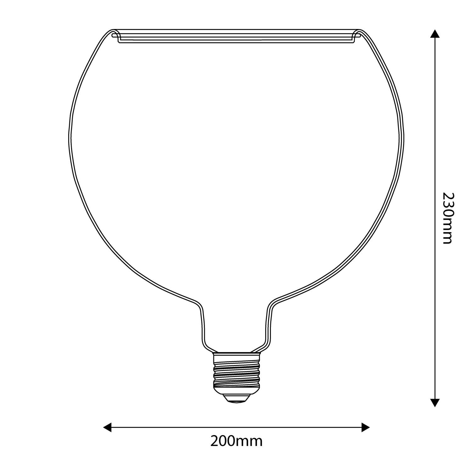 Lampadina LED globo Ghost Line G200 (E27, 200 mm, trasparente, 2200K, 5W, dimmerabile) – Filamento sospeso per luce calda – Elegante vetro trasparente e CRI 90