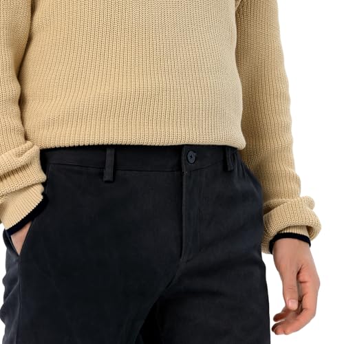 Men's Casual Pants with Thick Fabric Chino Slack Trousers with Pockets Straight Fit Business Stretch Pants4