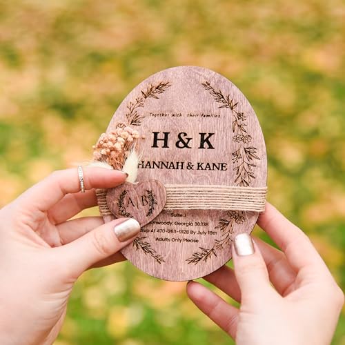 Trendprintstore Floral & Wooden Wedding Invitation thumb #5