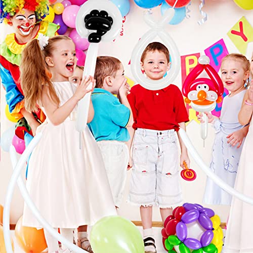 Image of 260 Balloons White Twisting Animal Balloon Thickening Latex Modeling Long Magic Balloon for Animal Model Skinny Clown Christmas Birthday Wedding Party Garland Decorations 100pcs
