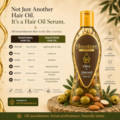 Image of Olive & Almond Herbal Hair Oil (works like a serum) 180ml For Men & Women |Controls Dandruff & Repairs Dry Scalp|Non-Sticky,Lightweight,Fast Absorbing