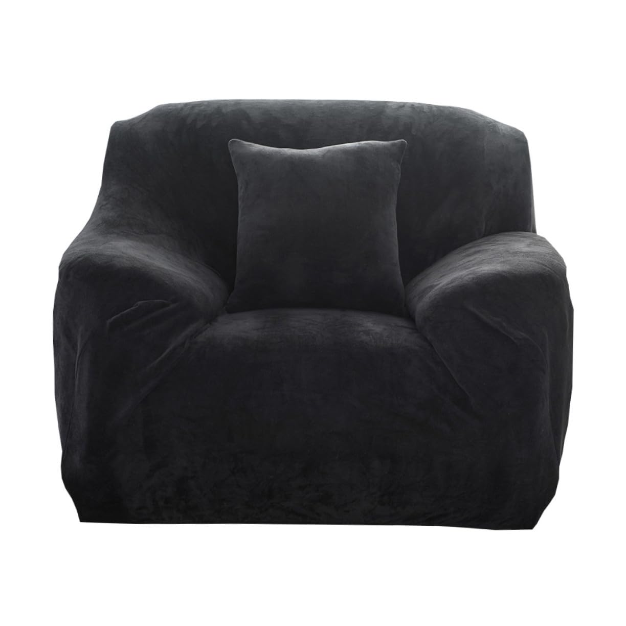 Housse de canapé extensible noire pour sublimer le canapé d'angle du salon familial