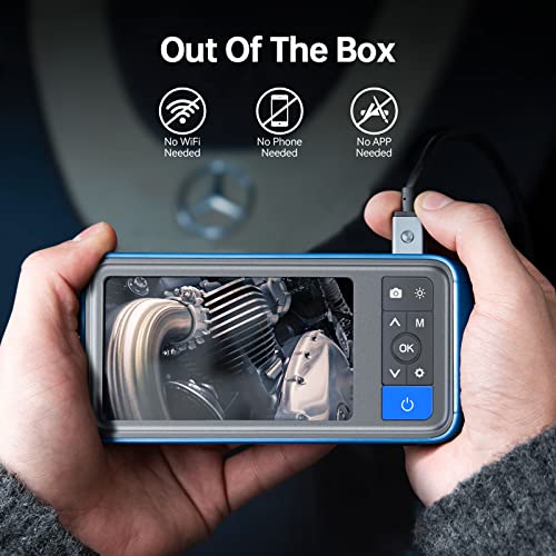 Triple Lens Endoscope With Light, Teslong 4.5Inch Hd Snake Borescope Inspection Camera With High Brightness Leds, Flexible Mechanics Scope Fiber Optic (16.5Ft) #TOP2