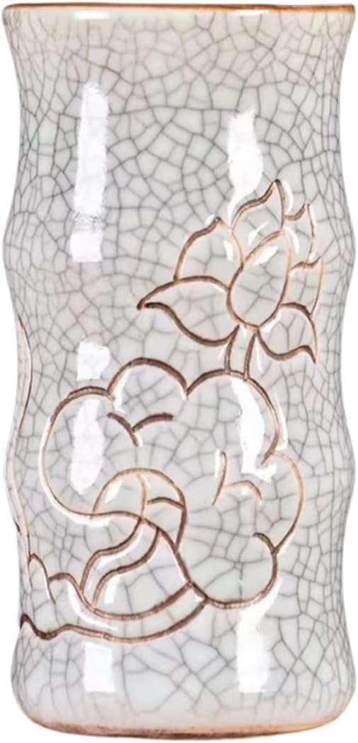 Bzgpmfud One Color Vase Desktop Jingdezhen Ceramic Handicraft Antique Cracked Glaze Porcelain Living Room Decoration Collection Gifts 20×10Cm