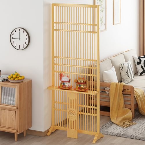 IBOWZ Biombos de Madera para privacidad, separadores de ambientes con estantes, de Piso a Techo, Independientes, con estantes, versátiles separadores de Espacios para dormitorios y oficinas