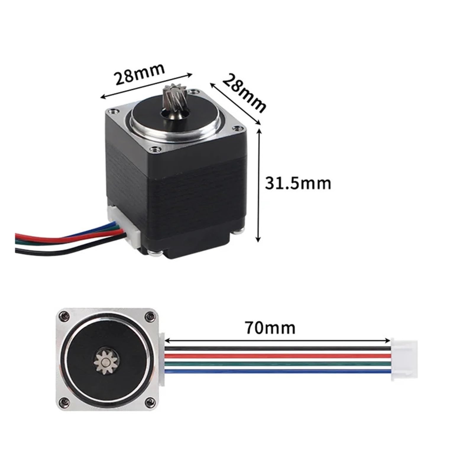 Motor Extrusor Compatible Con Bambu Lab A1 A1 Mini Impresora 3D | Alimentación suave de filamentos, motor paso a paso 28, cable incluido, pieza de repuesto del extrusor