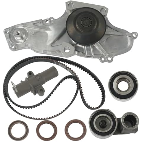 Engine Timing Belt Kit with Water Pump Compatible with 2003-2018 Honda Accord Crosstour Pilot Odyssey Ridgeline, Acura RL TL RDX MDX TSX ZDX, Saturn Vue V6 3.0L 3.5L 3.7L Replace TCKWP329 TKH-002 Cover