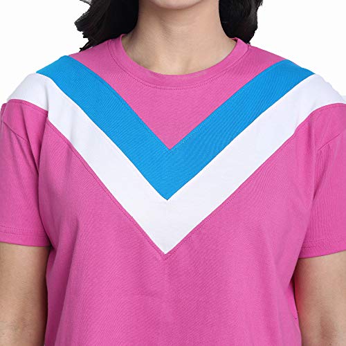 Image of JUNEBERRY Women's Cotton Half Sleeve Crop Top(JB 117 Pink L Magenta Large)
