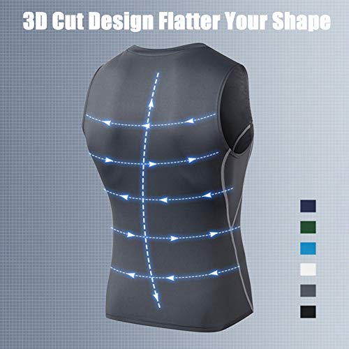 Moochy Camiseta masculina de compressão sem mangas meia-calça slim fit de secagem rápida Top Fitness