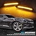 RUXIFEY Smoked Lens LED Side Marker Lights Front Bumper Sidemarker Lamps Reflectors Compatible with 2016 to 2021 Camaro Amber - Pack of 2