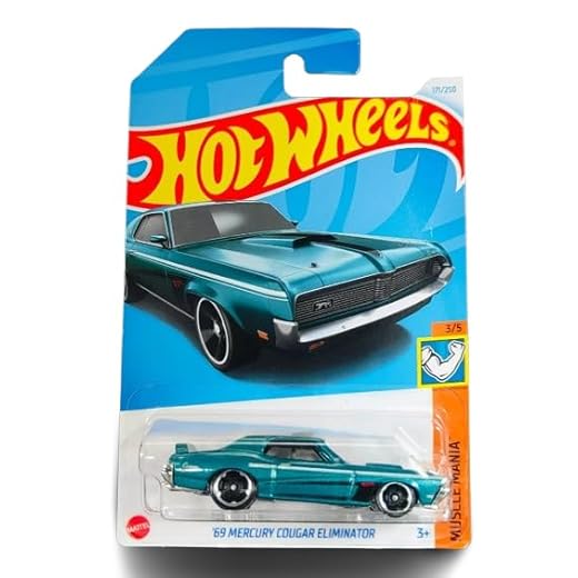 Hot Wheels 69 Mercury Cougar Eliminator (Teal), Muscle Mania 3/5