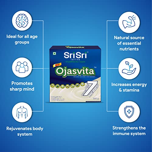 Image of Sri Sri TATTVA shuddhta ka naam Ojasvita Vanilla Box Refill - Drink Mix for Sharp Mind & Healthy Body - 200gm (Pack of 3)
