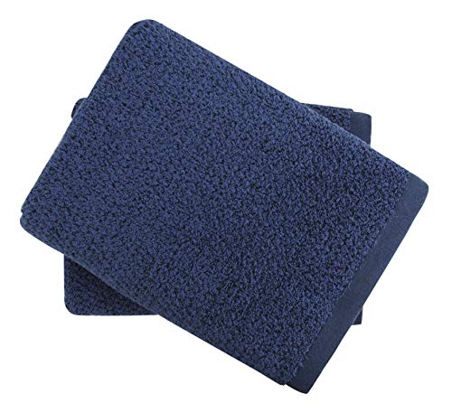 Everplush Diamond Jacquard Bath Sheet 2 Pack in Navy