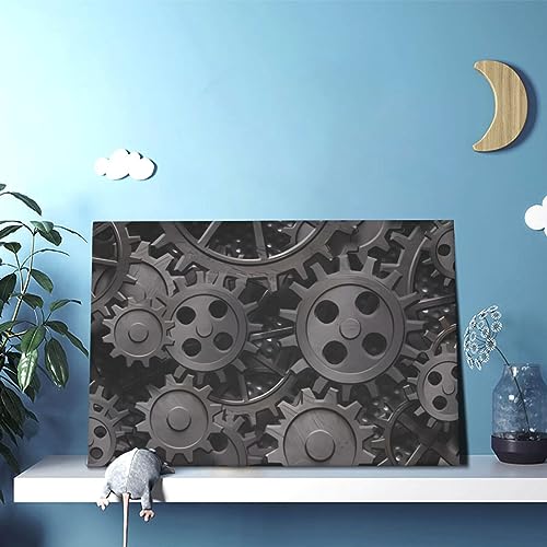 Poster toile engrenages anciens pour sublimer un mur vide - 2