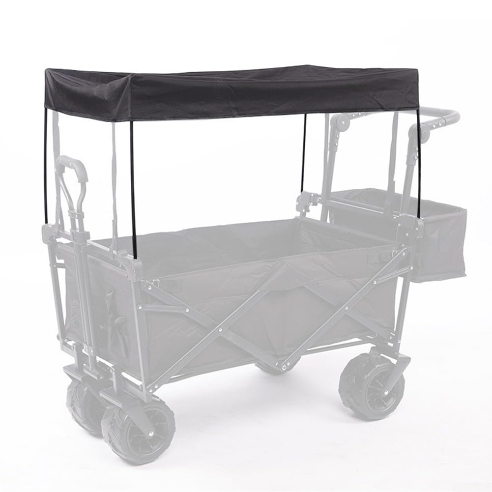 Hasaller Wagon Canopys Wagon Cart Awning Canopys 600D Water-Resistant Awning Canopy Garden Cart Canopys for Garden Wagon Attachment Sun Shade Cover for Trolley Cart(Black)