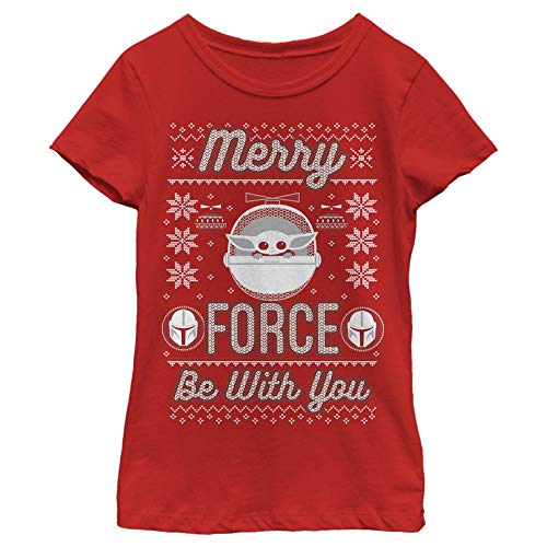 T-shirt Star Wars Mandalorian fille pour fêter Noël en famille avec le style de Grogu