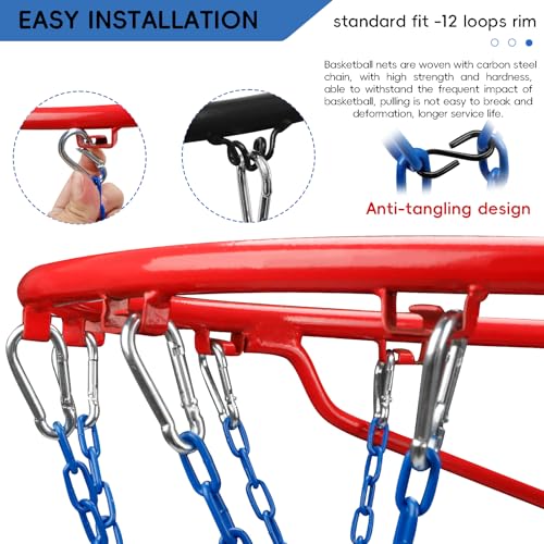 Image of Basketball Net Heavy Duty Replacement,Carbon Steel Chain Basketball net