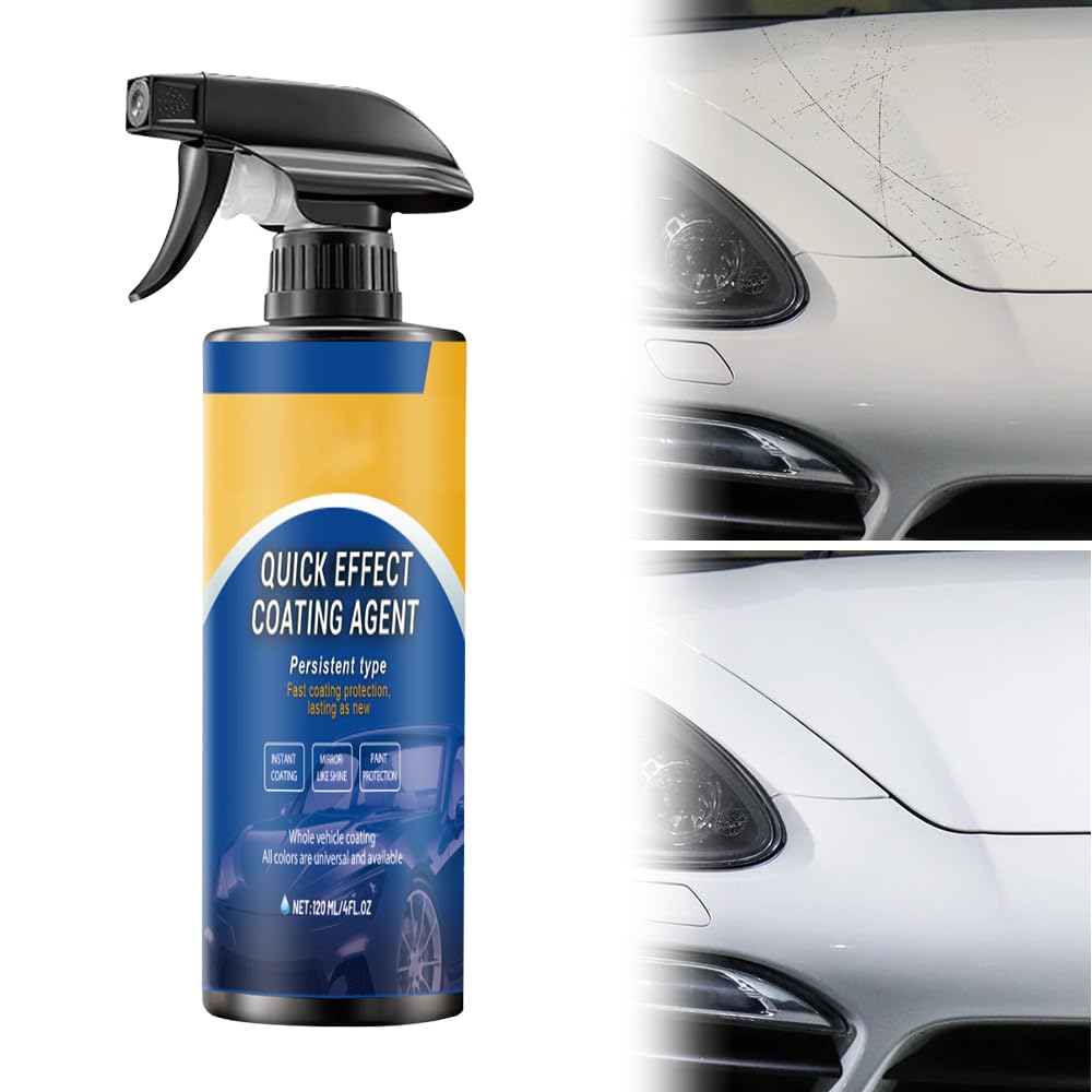 Quick Effect Coating Agent, 2026 Neu 3 in 1 Hohe Schutzwirkung Schnell Beschichtetes Auto Spray, 2026 Neu Multifunktionales Autos Kratzer Entferner und Abnutzungserscheinungen Autopolitur (1Pcs)