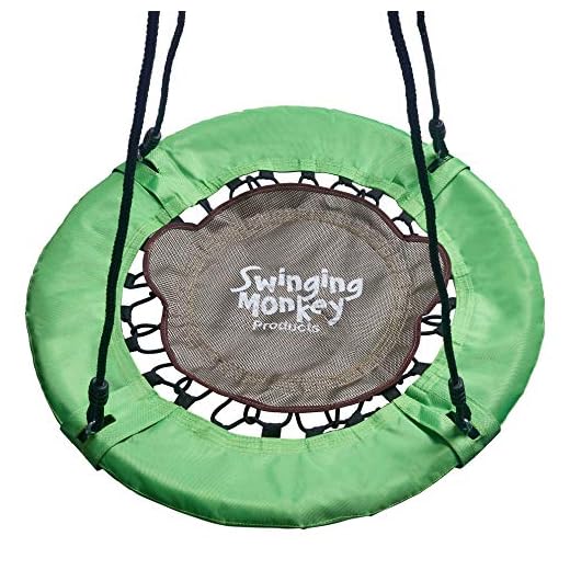 Swinging Monkey Products Monkey Bungee Saucer Tree Swing - Tree Swing, Outdoor Play Equipment, Quick and Easy Assembly and Installation, Fun for Your Family