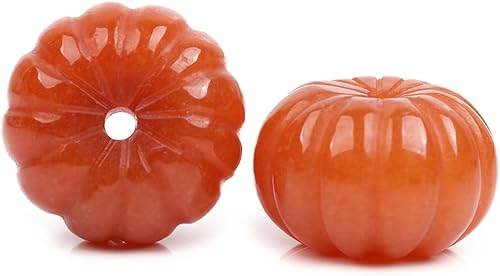 GEM-Inside - 2 dijes naturales de calabaza tallados a mano de 0.984 in x 0.630 in para decoración de piedras preciosas semipreciosas para colgantes,