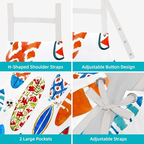 Tablier de serveuse anti taches lot de 2 avec broches