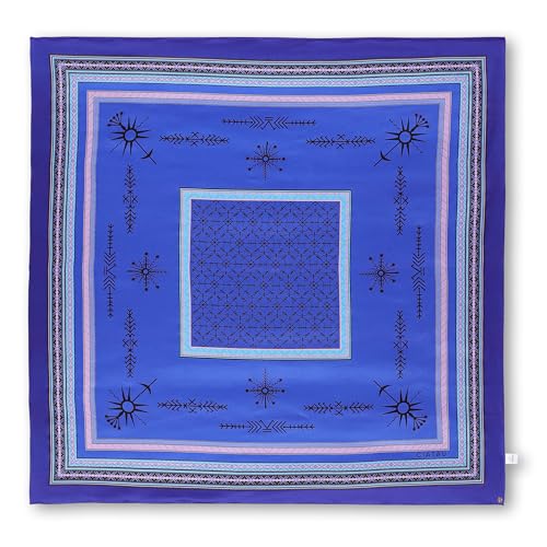 Luxury 100% Silk Scarf for Women – Elegant Folk-Inspired Pattern, Soft & Lightweight, 35" Square, Gift for Her2