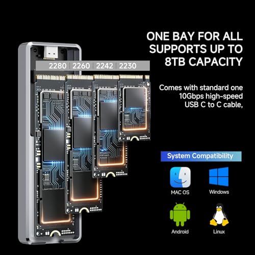Caja externa para disco M.2 10Gbps Dual Protocol hasta 8TB miniatura 6