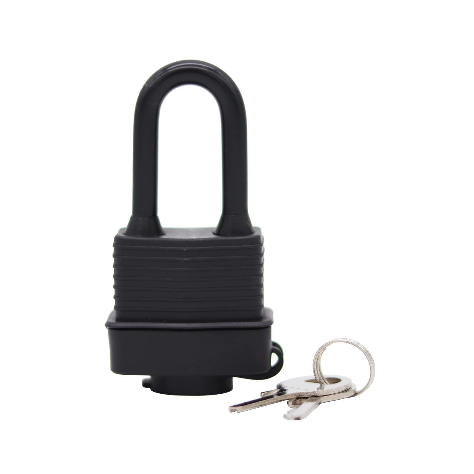 SafiSwords Candados impermeables con llave igual para uso en exteriores, cerradura de acero laminado resistente cubierta, 1-9/16 pulgadas. Candado ancho y largo, paquete de 72