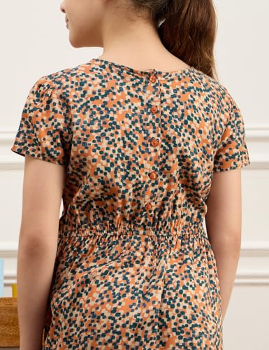 Image of Amazon Brand - Symbol Girls Fit and Flare Printed Rayon Dress | Age 6-14 Years