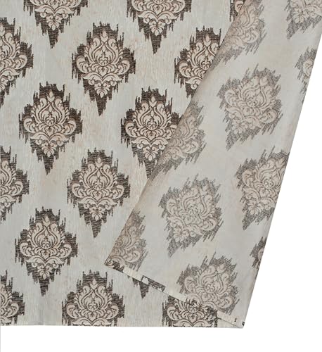 Image of Yarnis Polyester Damas Printed Room Darkening Curtains 9 Feet Long for Door & Windows Living Room, Coffee Brown, Parda, 1 Piece