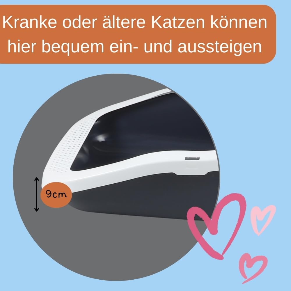 XXL Katzenklo Katzentoilette groß Großes Katzenklo 70 cm Katzen Klo offen Katzenklo hoher Rand Katzenklo ohne Deckel Katzenklo große Katzen Jumbo 70 cm
